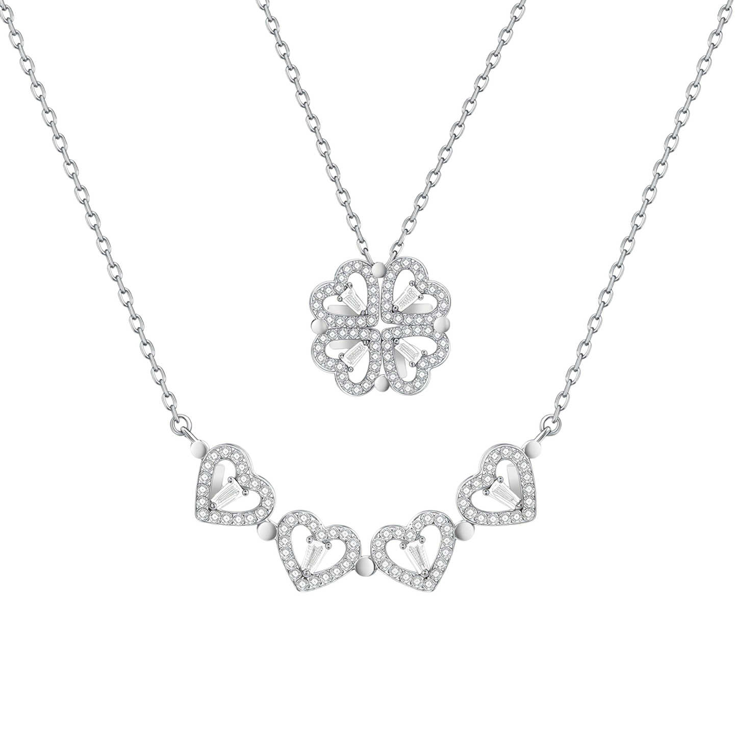 Collana in Argento "Heart to leaf" Magnetica 2 in 1