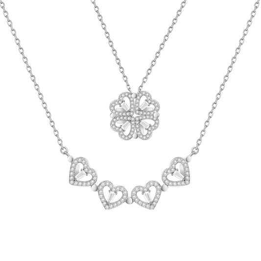 Collana in Argento "Heart to leaf" Magnetica 2 in 1