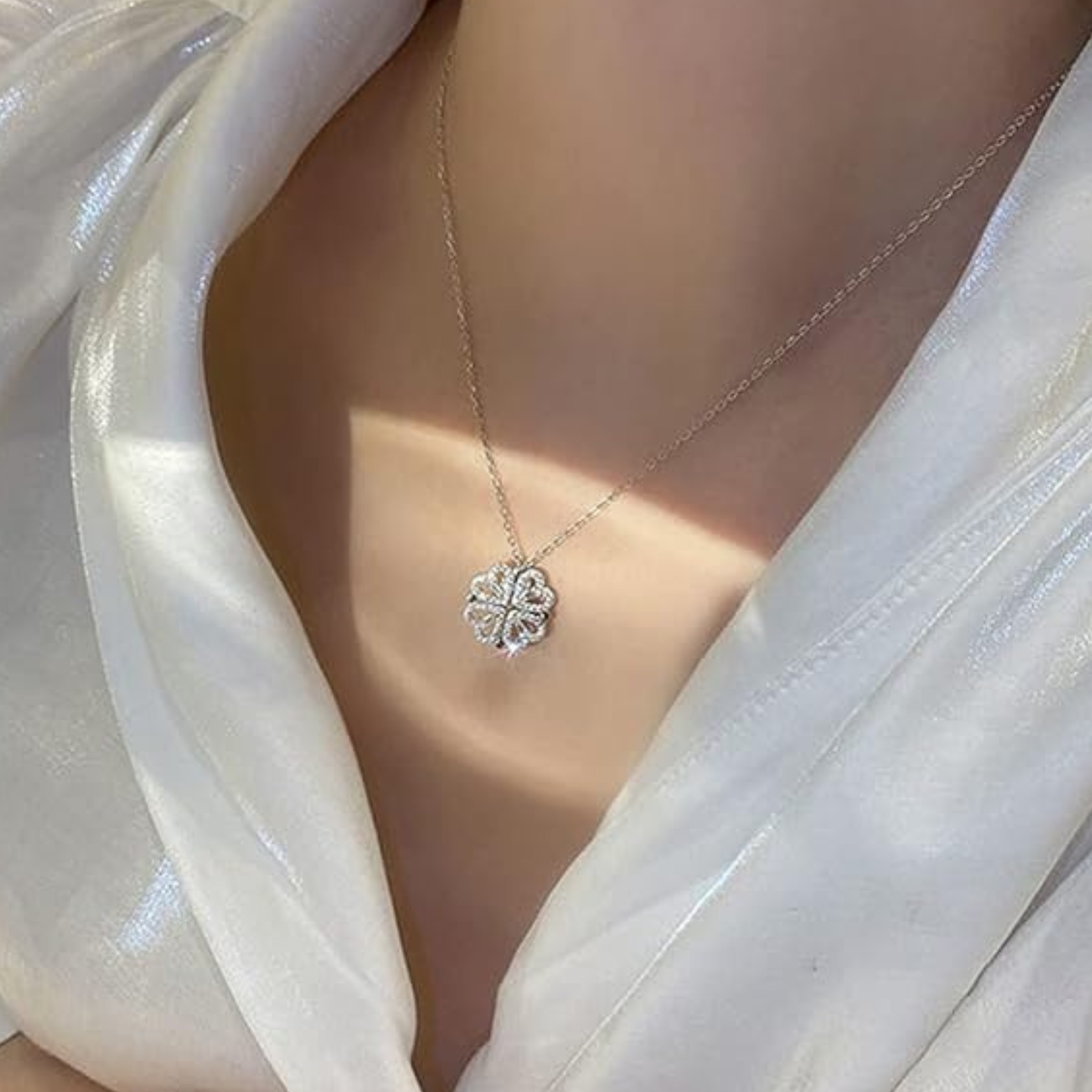 Collana in Argento "Heart to leaf" Magnetica 2 in 1