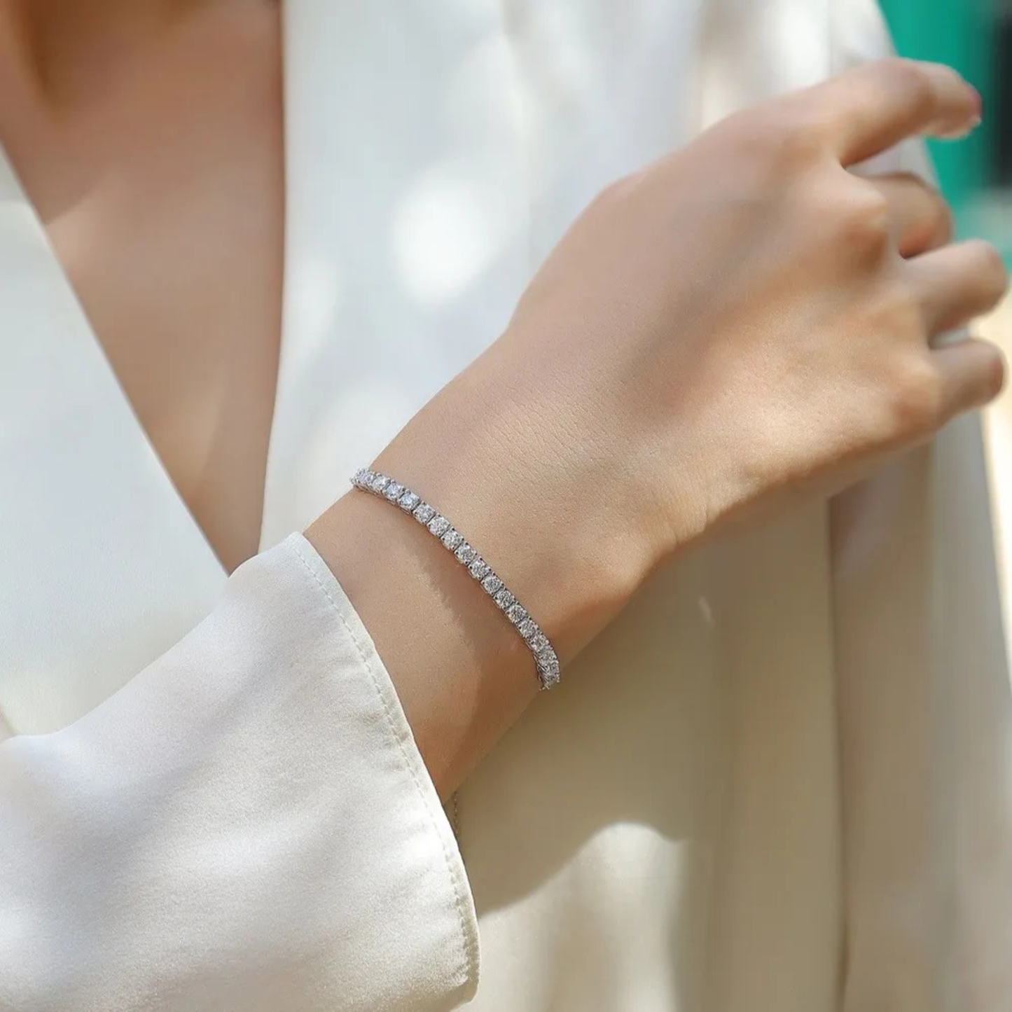 Bracciale Tennis in Argento "Starlight" Regolabile